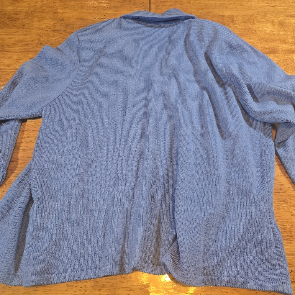 San Remo Cardigan Sweater Womens Medium Blue Nautical Anchor Buttons Vintage USA - Picture 5 of 10